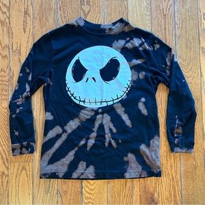 NEW Jack Skeleton Tie Dye Tee Shirt Nightmare before Christmas Black Medium